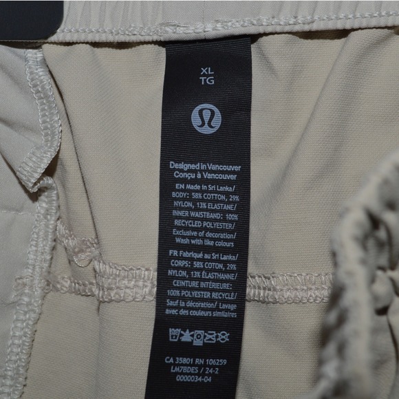 lululemon Bowline Short Versa Twill Men's Size XL 8" Inseam Beige Khaki NWT - Picture 6 of 9